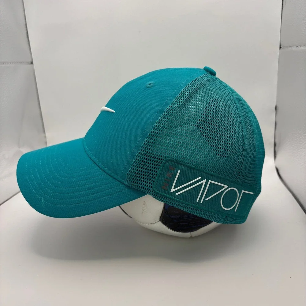 Nike‎ Golf Vapor Teal Mesh Fitted Trucker Hat Size M/L Performance Golfing